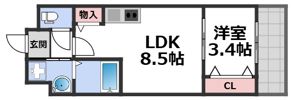 アート東大阪Aの間取り画像