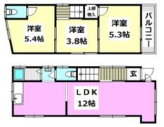門真市岸和田1丁目貸家の間取り画像