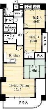 クレアコートガーデンタワーの間取り画像