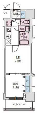 スプランディッド上本町WESTⅡの間取り画像