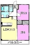 フォブール来住2の間取り画像
