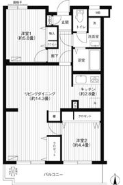 リテラス武蔵中原の間取り画像