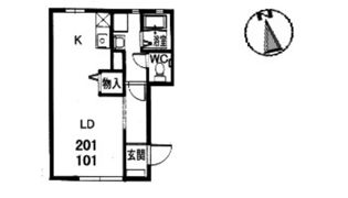 コーポ時岡の間取り画像