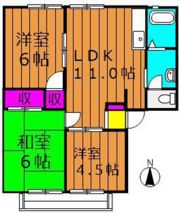 陵南ハイツの間取り画像