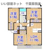 PARK HILLS MIYAKO Dの間取り画像