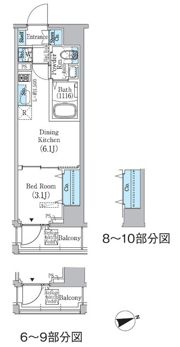 プライムブリス東中野駅前の間取り画像