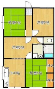 ホワイトキャッスル上の原 A号棟 102の間取り画像