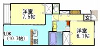Y.A.F.国富ⅢB棟の間取り画像