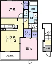 アプリコット Aの間取り画像
