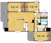 グランドパレス・グラリッシュ浅川1305号室の間取り画像