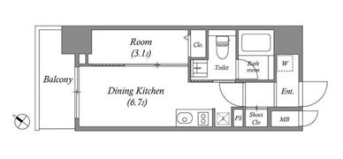 クオリタス日本橋浜町の間取り画像