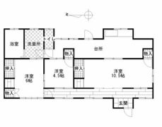 中井3-18-25貸家の間取り画像