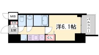 エステムコート神戸グランスタイルの間取り画像