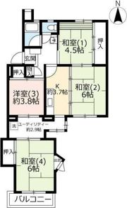 UR小平1-14号棟505号室の間取り画像