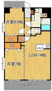 ニューリバー三萩野の間取り画像