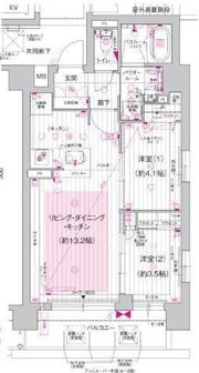 プレサンスレイズ新梅田の間取り画像