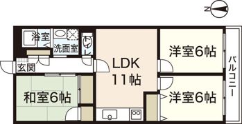 ハイムNー3の間取り画像