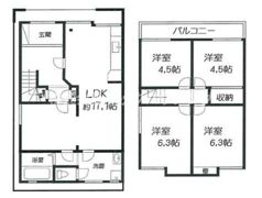 堀溝3丁目貸家の間取り画像