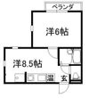 【来春入居】西川ハイツの間取り画像