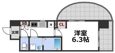 エス・キュート上本町イーストの間取り画像