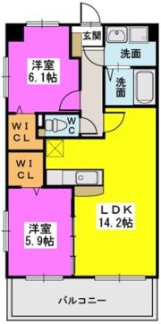 ヴィルヌーブ下山門の間取り画像