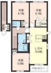 ディアコートABの間取り画像