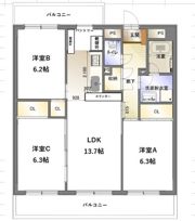 セジュールスワンの間取り画像