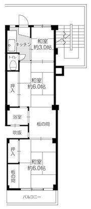 ビレッジハウス私部5号棟の間取り画像