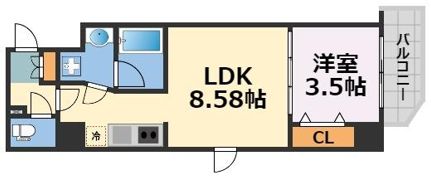 シーズンフラッツ新町の間取り画像