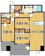 グランドメゾンガーデンシティ小倉 2003号室の間取り画像