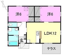 中須賀一戸建平屋の間取り画像