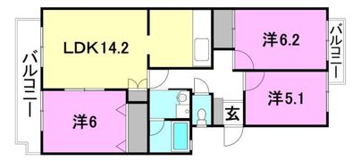 三愛ハイツの間取り画像