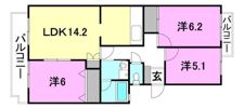 三愛ハイツの間取り画像