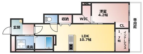 （仮称）湖南市三雲新築アパートA棟の間取り画像