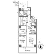 プライムアーバン新宿夏目坂タワーレジデンスの間取り画像