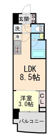 セレニテ神戸元町プリエの間取り画像