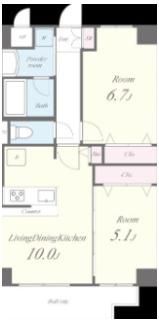 フレアコート北千住の間取り画像