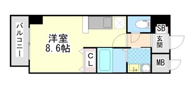 ONLYONE灘南通の間取り画像