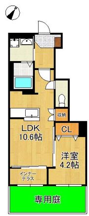 八幡西区東鳴水四丁目新築アパートの間取り画像