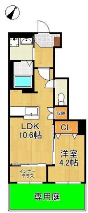 八幡西区東鳴水四丁目新築アパートの間取り画像