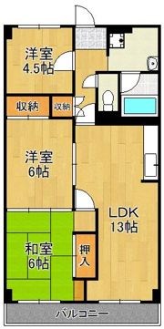 エクセレンス三萩野 607号の間取り画像