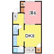 加藤央第3コーポ 北の間取り画像
