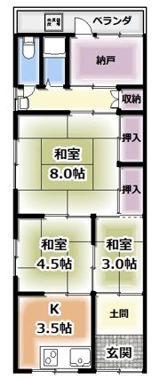 門真市寿町平屋の間取り画像