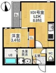 GRANDTIC塩釜口の間取り画像