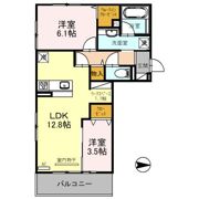 フロレゾン北花山Aの間取り画像