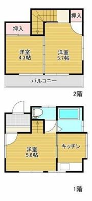富士見市水谷東貸家の間取り画像