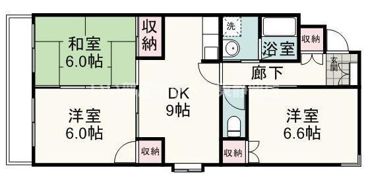 Uハイツ A棟の間取り画像