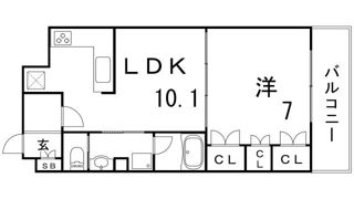 リーガル神戸三宮の間取り画像