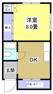 サンハイツⅡ（1DK）の間取り画像
