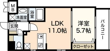 コンフォート東白島の間取り画像